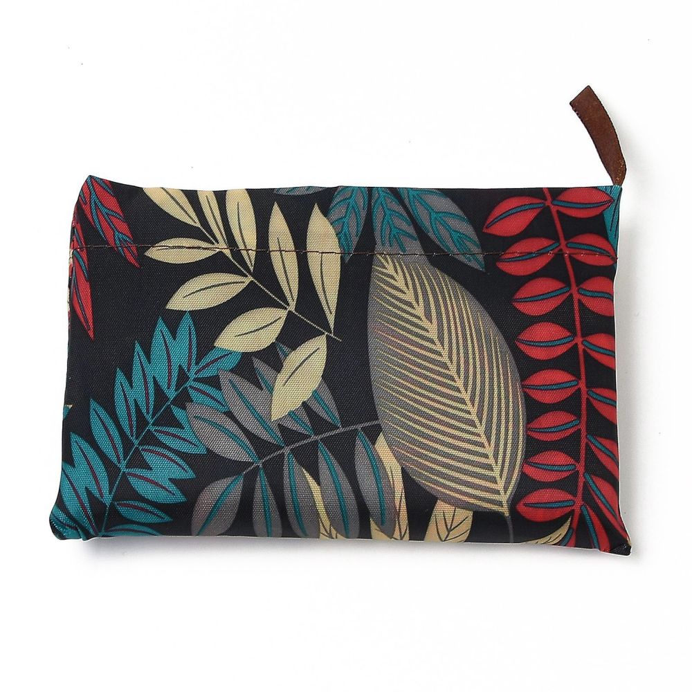 Leaf Print, Foldable Eco-Friendly Nylon Grocery Bags, Reusable Waterproof Shopping Tote Bags, with Pouch and Bag Handle,