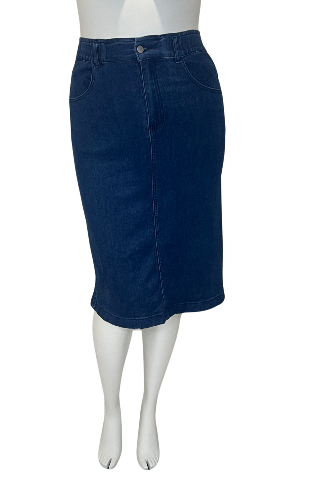 Womens Plus Size Stretch Denim Skirt Blue or Black Womens Plus Size Fashion