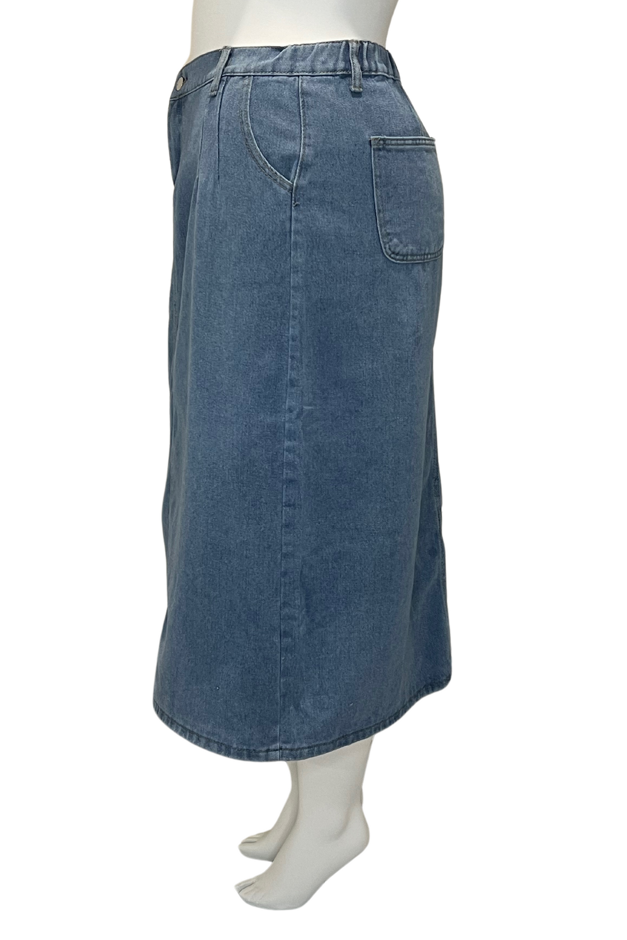 Womens Plus Size Blue Denim Skirt  Womens Plus Size Fashion Long Skirt