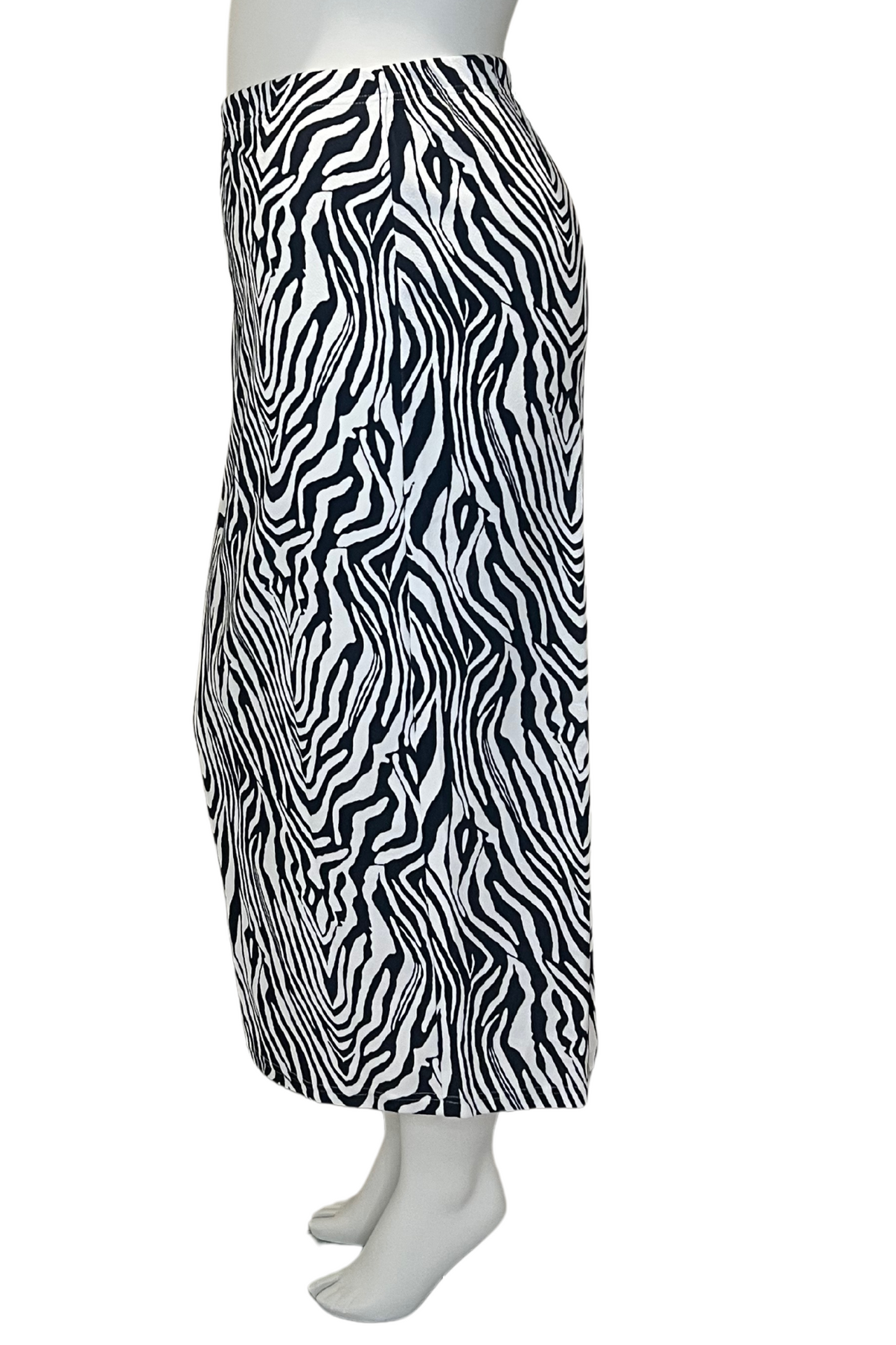 Womens Plus Size Zebra Print Elastic Waist Skirt  Womens Plus Size Fashion Midi Length Skirt