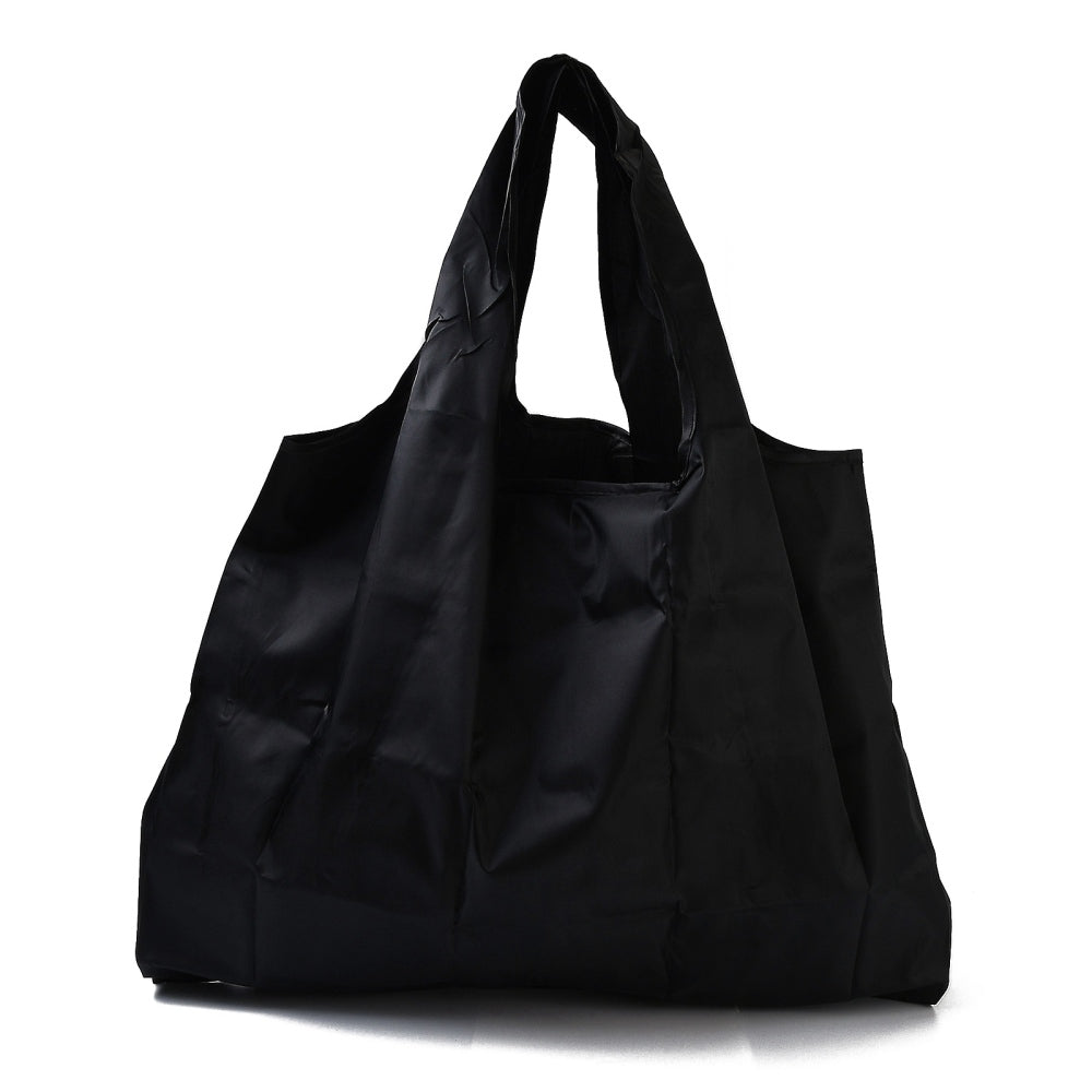 Black, Foldable Eco-Friendly Nylon Grocery Bags, Reusable Waterproof Shopping Tote Bags, with Pouch and Bag Handle,