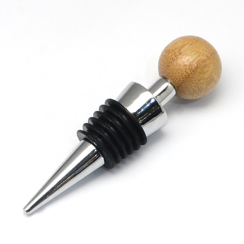 Wine Bottle Stoppers with Wooden Bead Top, Wine accessories, Gifts